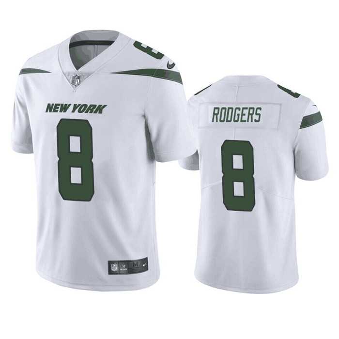 Men & Women & Youth New York Jets #8 Aaron Rodgers White Vapor Untouchable Limited Stitched Jersey